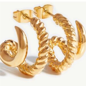 Missoma NEW CLAW RADIAL DOUBLE HOOP EARRINGS